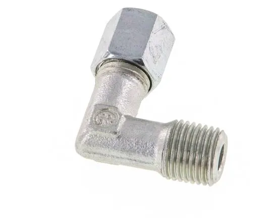 Raccord coudé 90° R 1/4'' mâle x 6L en acier zingué 315 Bar DIN 2353
