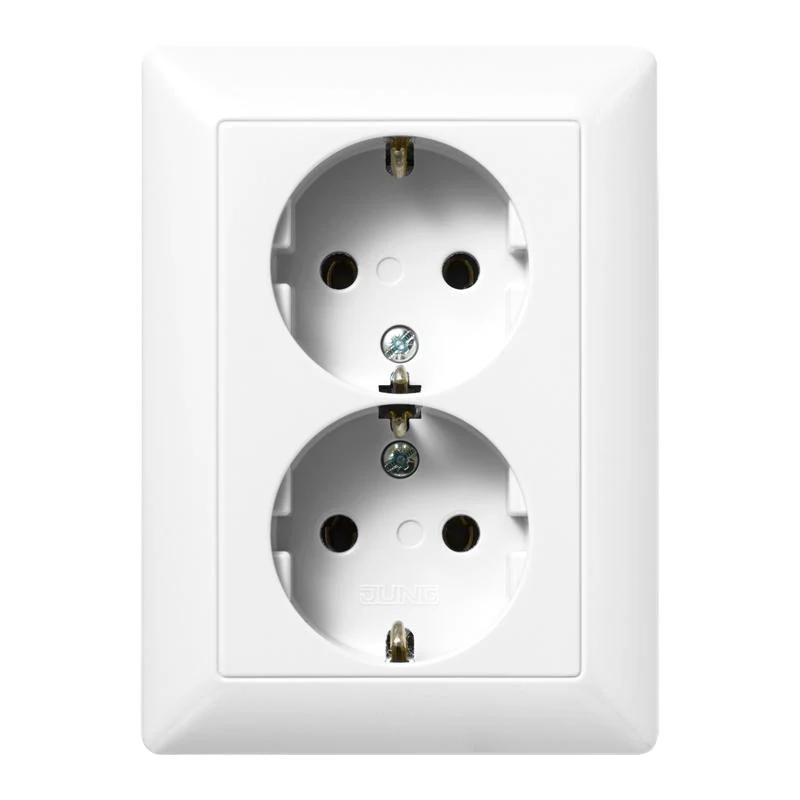 Jung AS500 Wall Outlet Box (WCD Switchgear) (Prise européenne) - AS5022NUWW
