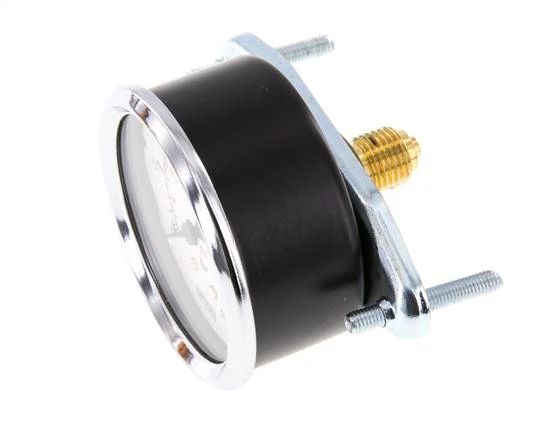 0..0.6 Bar (0..9 psi) Manomètre monté sur panneau Acier/laiton 63 mm Classe 2.5 (support)