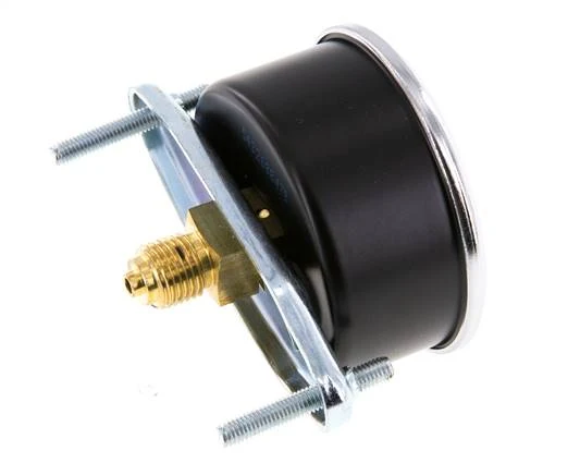 0..0.6 Bar (0..9 psi) Manomètre monté sur panneau Acier/laiton 63 mm Classe 2.5 (support)