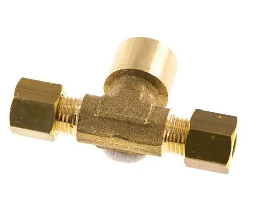 Raccord à compression en T en laiton G 1/4'' x 6mm 150 Bar DIN EN 1254-2