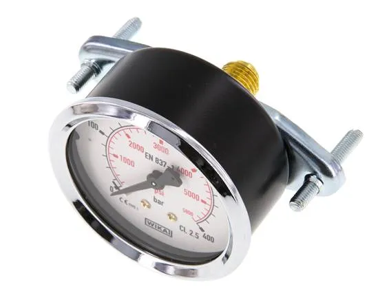 0..400 Bar (0..5802 psi) Manomètre monté sur panneau Acier/laiton 63 mm Classe 2.5 (support)