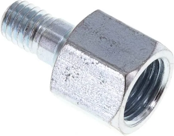 Adaptateur en acier mâle M6x1/femelle M10x1 19mm