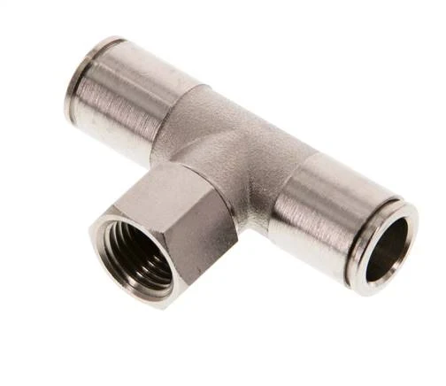 té en ligne 10mm x G1/4'' Raccord enfichable avec filetage femelle Laiton NBR Rotatif