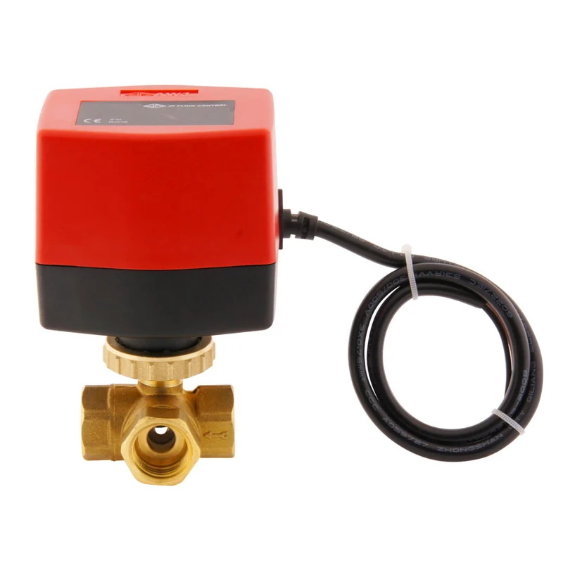 Vanne à bille electrique BW3 1/2'' 3 voies 24V AC 3 points