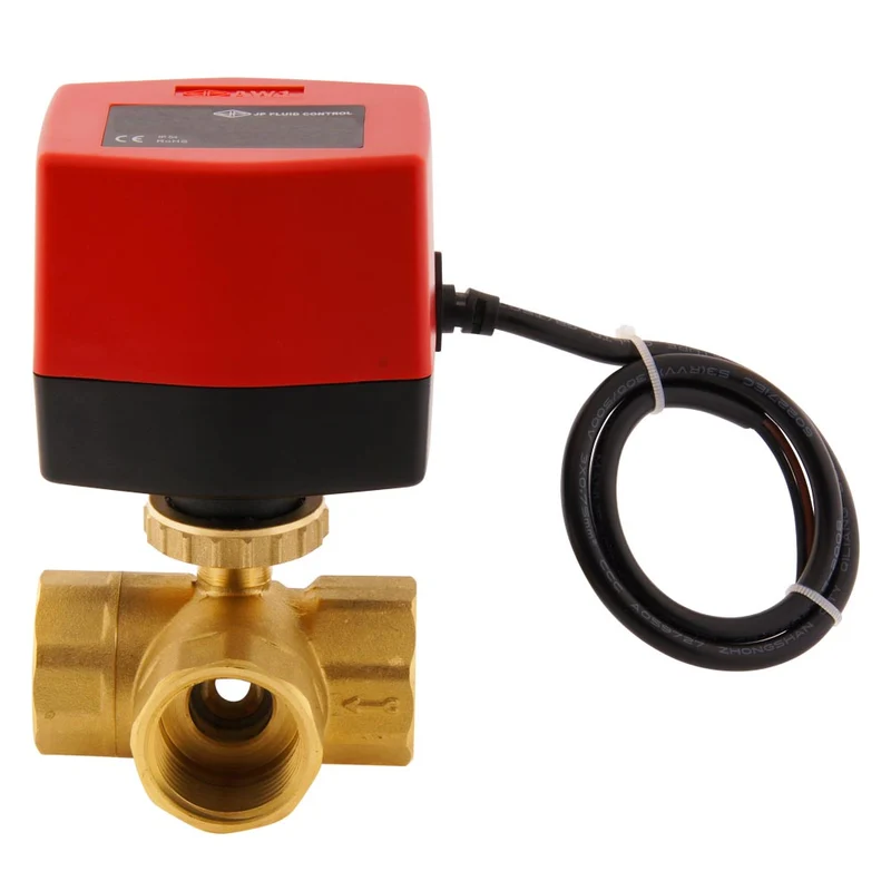 Vanne à bille electrique BW3 1'' 3 voies 24V AC 3 points