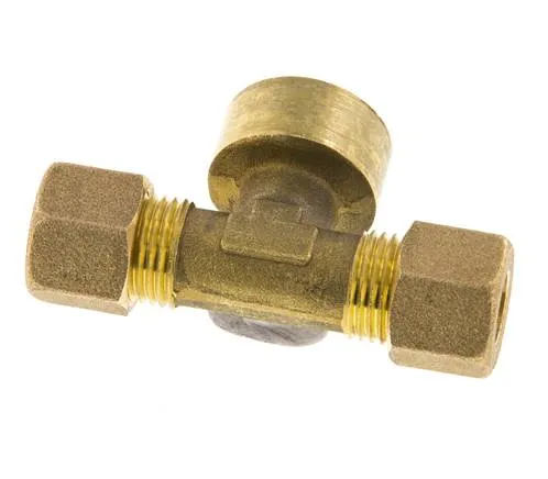 Raccord à compression en T en laiton G 1/2'' x 10mm 95 Bar DIN EN 1254-2