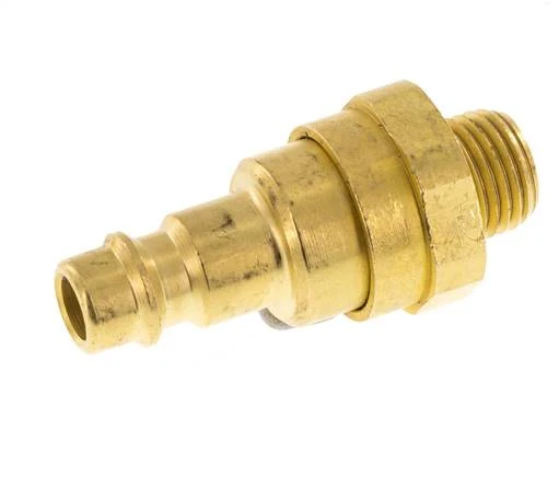 Bouchon de raccord d'air en laiton DN 7.2 (Euro) G 1/4 pouce mâle avec clapet anti-retour