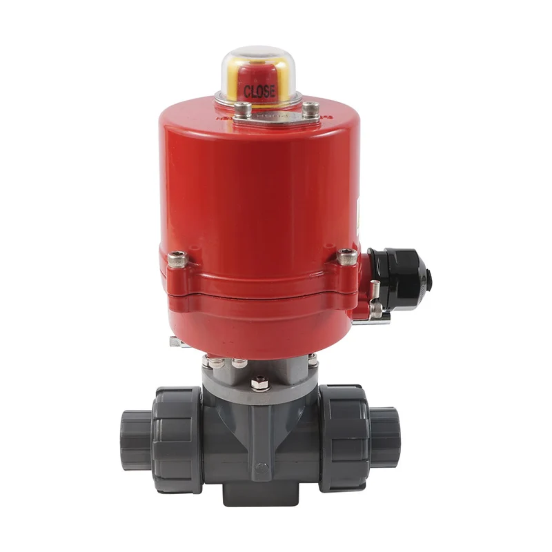 G2'' Vanne A Bille électrique PVC 3 voies alésage en T 100-240 V CA PTFE/EPDM