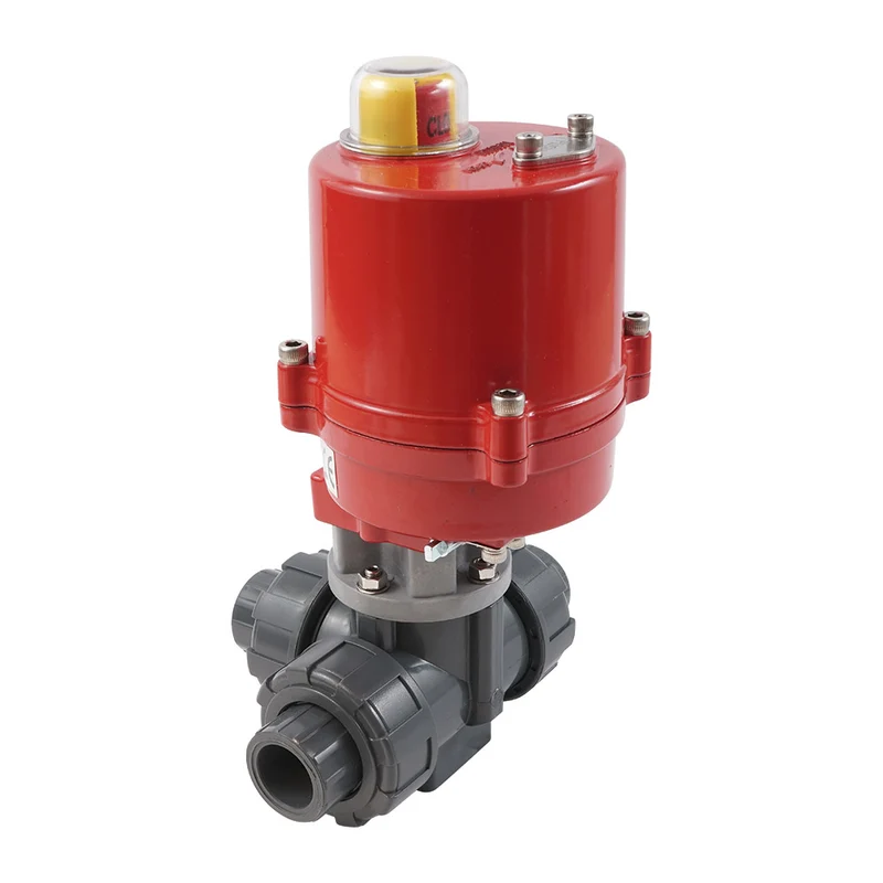 G1-1/4'' Vanne A Bille électrique PVC 3 Voies Perçage En L 24 V CA/CC PTFE/EPDM