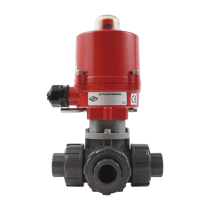 G1-1/4'' Vanne A Bille électrique PVC 3 Voies Perçage En L 24 V CA/CC PTFE/EPDM