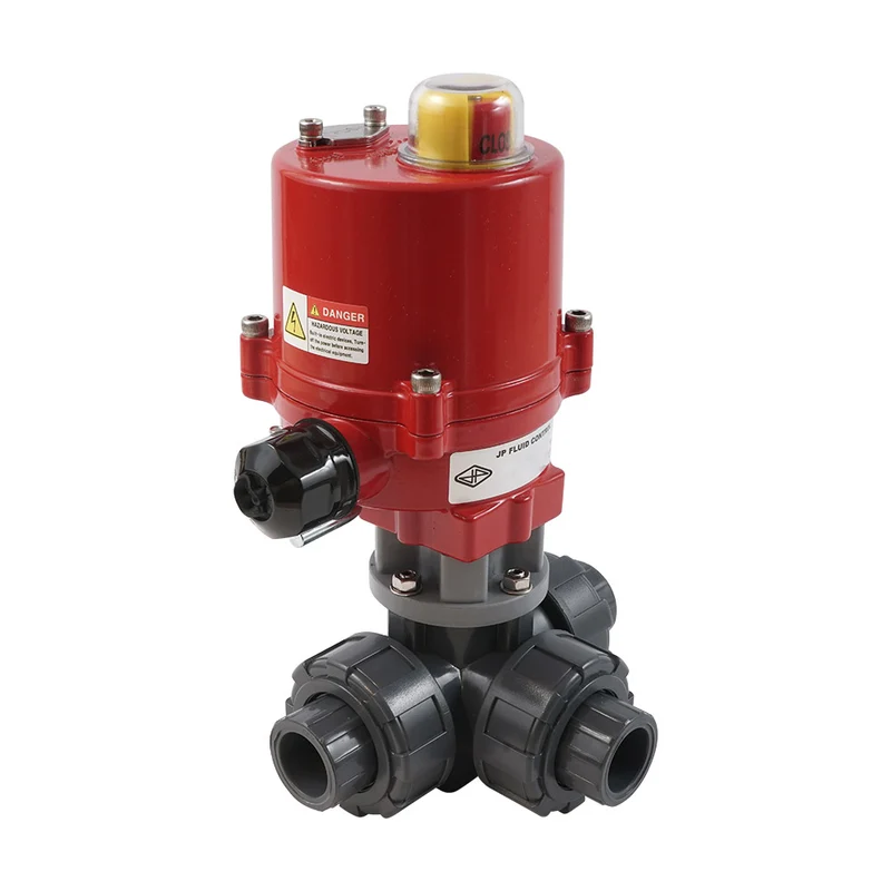 G1-1/2'' Vanne A Bille électrique PVC 3 Voies Perçage En L 12 V CA/CC PTFE/EPDM