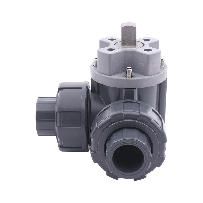 20mm Manchon A Coller Vanne A Bille PVC 3 Voies Perçage En T ISO-Top F03 10 bar PTFE/EPDM