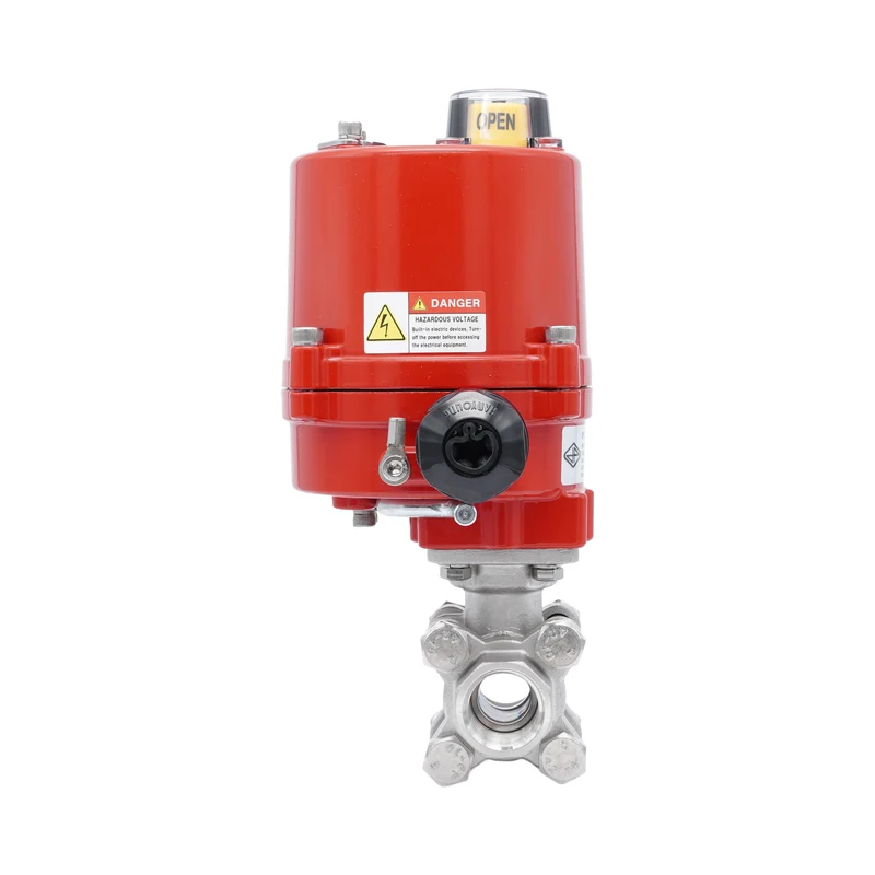 Rp 1/2'' Vanne à Bille 2 Voies en Acier Inoxydable avec Actionneur Électrique 12 V AC/DC