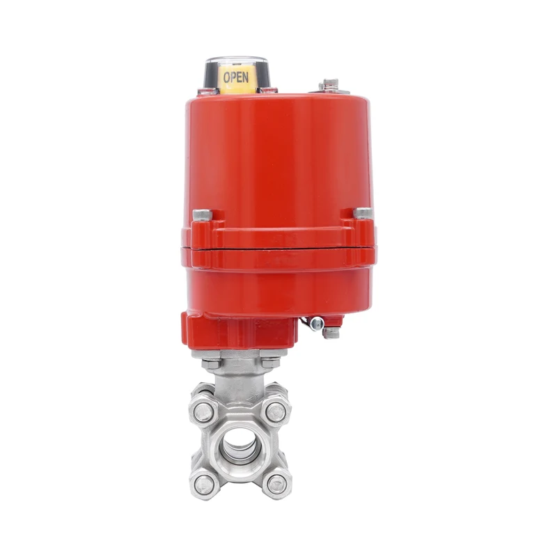 Rp 3/8'' Vanne à Bille 2 Voies en Acier Inoxydable avec Actionneur Électrique 100-240 V AC