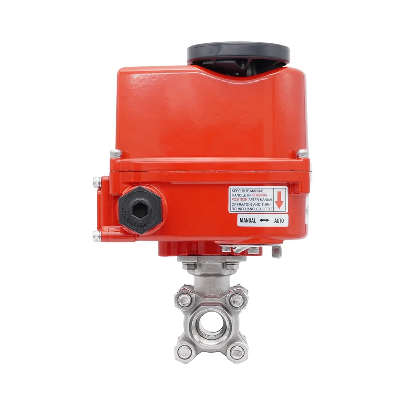 Rp 1/4'' Vanne à Bille 2 Voies en Acier Inoxydable avec Actionneur Électrique Modulant 24V AC/DC