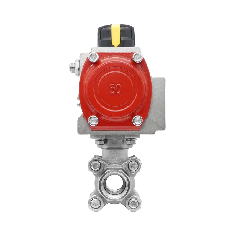 Rp 3/4'' Vanne à Bille 2 Voies en Acier Inoxydable avec Actionneur Pneumatique à Rappel par Ressort, Normalement Ouverte