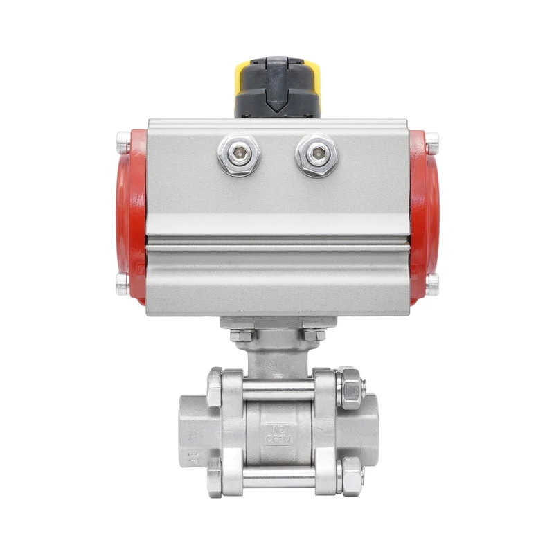 Rp 3/4'' Vanne à Bille 2 Voies en Acier Inoxydable avec Actionneur Pneumatique à Rappel par Ressort, Normalement Fermée