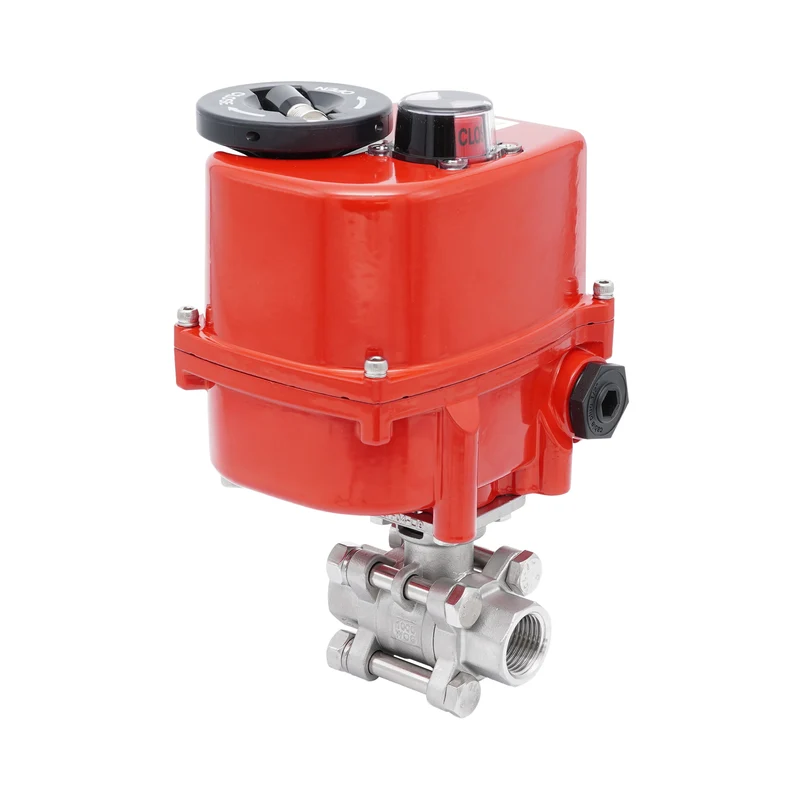 Rp 1'' Vanne à Bille 2 Voies en Acier Inoxydable avec Actionneur Électrique Modulant 24V AC/DC
