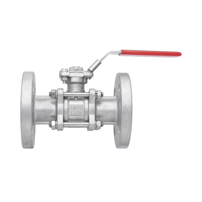 DN15 PN40 Vanne À Bille Flanquée En Acier Inoxydable À 3 Pièces 2 Voies PTFE ISO-Top F03/F04 - TamesonPRO 1124-015