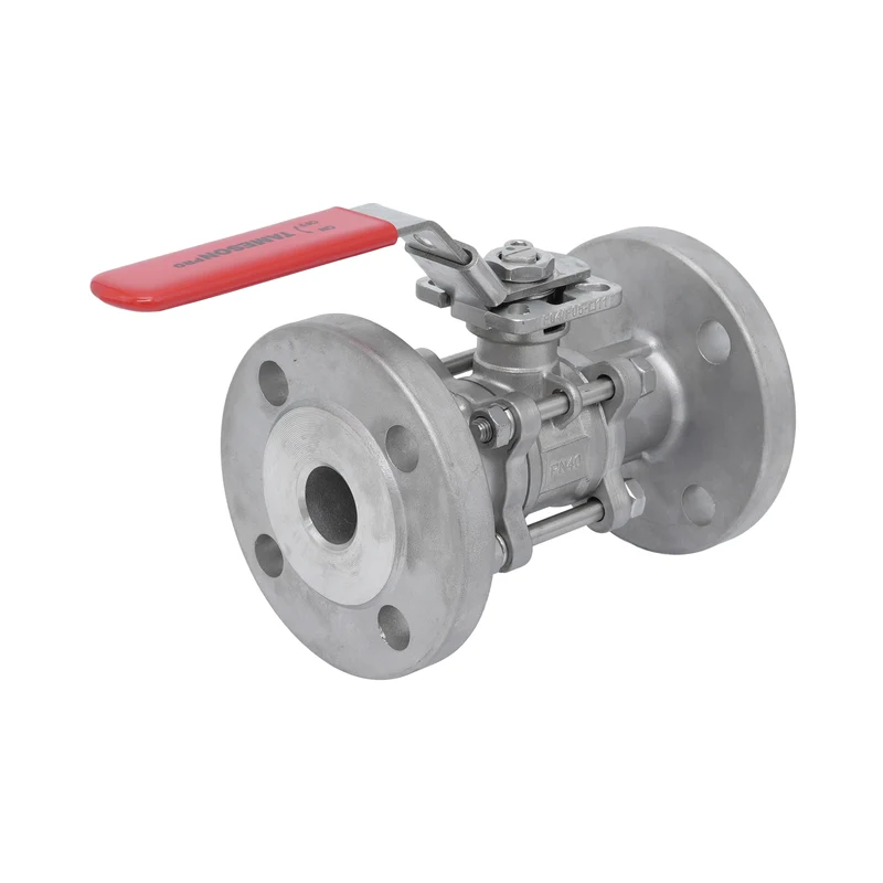 DN20 PN40 Vanne À Bille Flanquée En Acier Inoxydable À 3 Pièces 2 Voies PTFE ISO-Top F03/F04 - TamesonPRO 1124-020