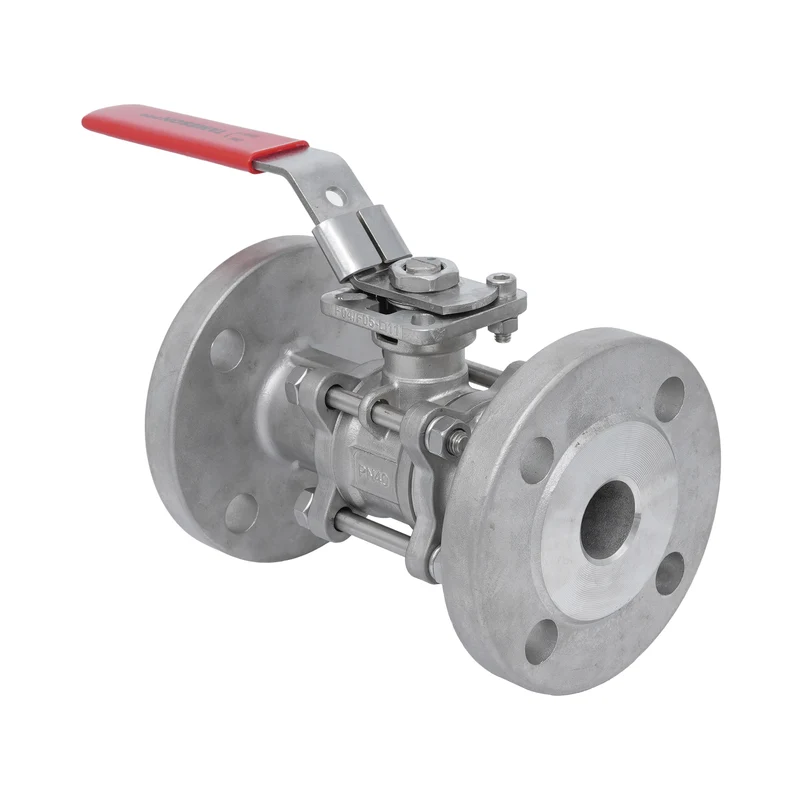 DN20 PN40 Vanne À Bille Flanquée En Acier Inoxydable À 3 Pièces 2 Voies PTFE ISO-Top F03/F04 - TamesonPRO 1124-020