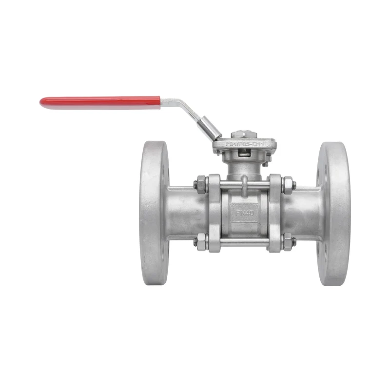 DN20 PN40 Vanne À Bille Flanquée En Acier Inoxydable À 3 Pièces 2 Voies PTFE ISO-Top F03/F04 - TamesonPRO 1124-020