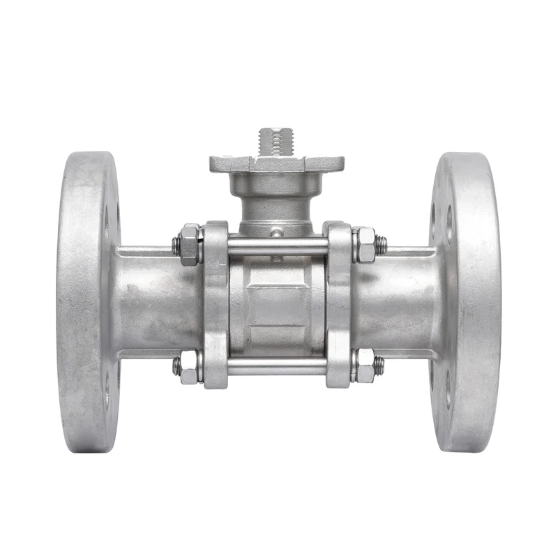DN20 PN40 Vanne À Bille Flanquée En Acier Inoxydable À 3 Pièces 2 Voies PTFE ISO-Top F03/F04 - TamesonPRO 1124-020