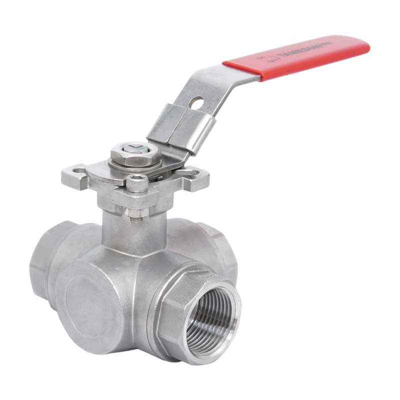Rp 1'' Vanne à bille 3 voies passage en L en acier inoxydable 69 bar RTFE ISO-Top F05 - TamesonPRO 1125-100-L