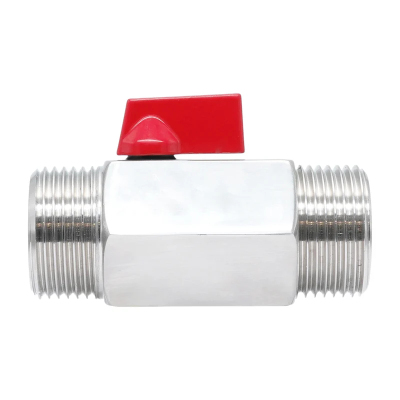 G 3/8'' M/M Vanne À Bille Mini En Acier Inoxydable 69 Bar PTFE - TamesonPRO 1113-038-M