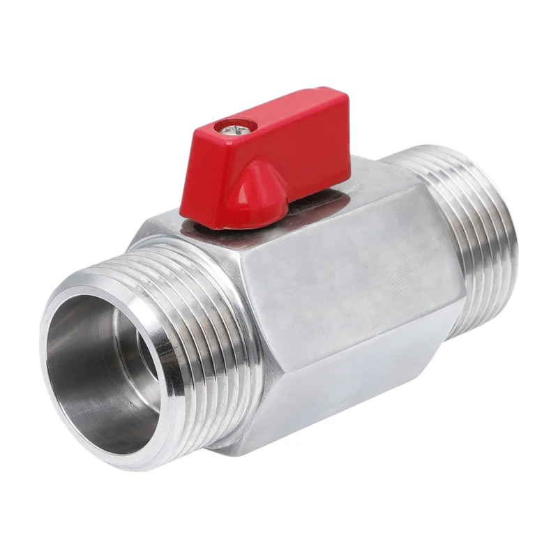 G 1/4'' M/M Vanne À Bille Mini 2 Voies Acier Inoxydable 69 Bar PTFE - TamesonPRO 1113-014-M