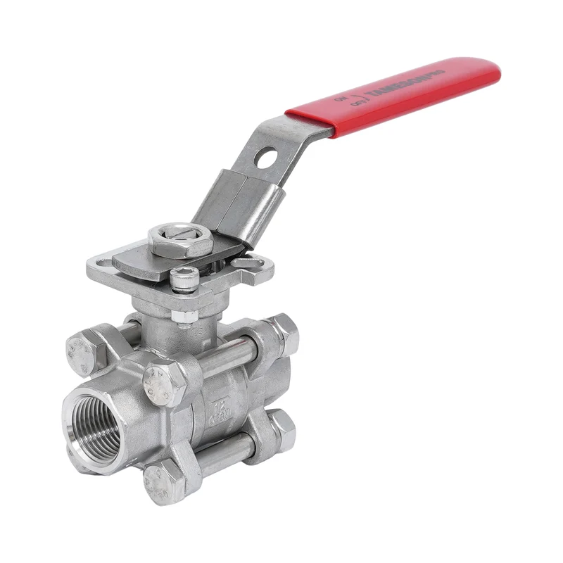 Rp 3/8'' Vanne à bille 2 voies 3 pièces en acier inoxydable 69 bar RTFE ISO-Top F03/F04 - TamesonPRO 1121-038