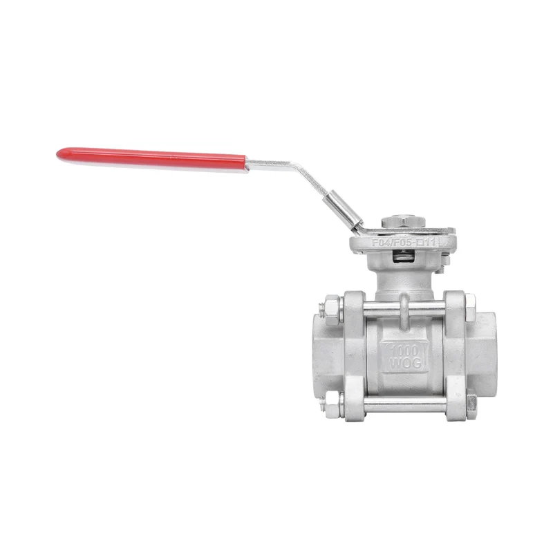 Rp 3/4'' Vanne à bille 2 voies 3 pièces en acier inoxydable 69 bar RTFE ISO-Top F03/F04 - TamesonPRO 1121-034