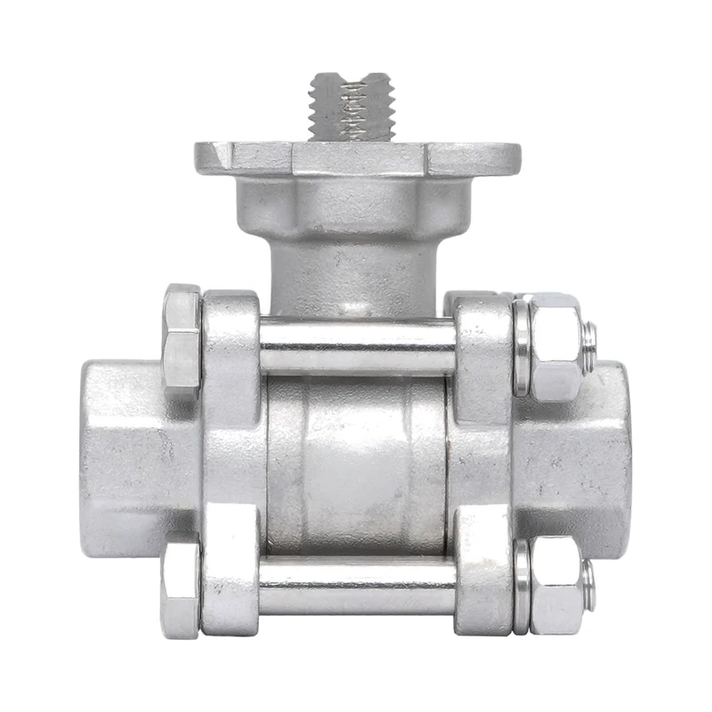 Rp 1/4'' Vanne à bille 2 voies 3 pièces en acier inoxydable 69 bar RTFE ISO-Top F03/F04 - TamesonPRO 1121-014