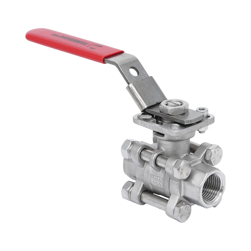 Rp 1/2'' Vanne à bille 2 voies 3 pièces en acier inoxydable 69 bar RTFE ISO-Top F03/F04 - TamesonPRO 1121-012