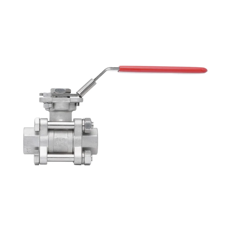 Rp 1/2'' Vanne à bille 2 voies 3 pièces en acier inoxydable 69 bar RTFE ISO-Top F03/F04 - TamesonPRO 1121-012