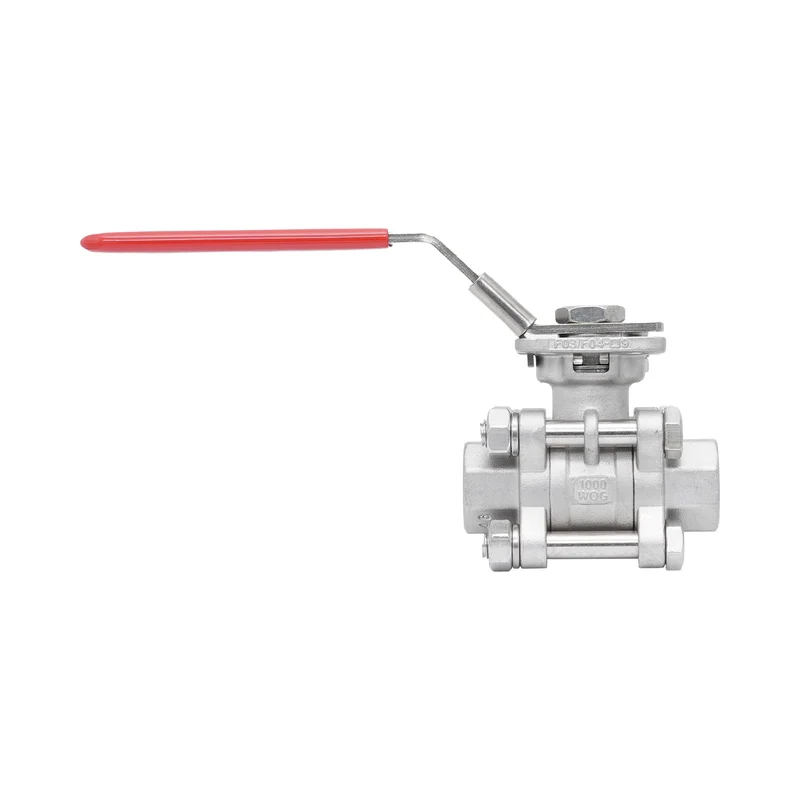 Rp 1/2'' Vanne à bille 2 voies 3 pièces en acier inoxydable 69 bar RTFE ISO-Top F03/F04 - TamesonPRO 1121-012