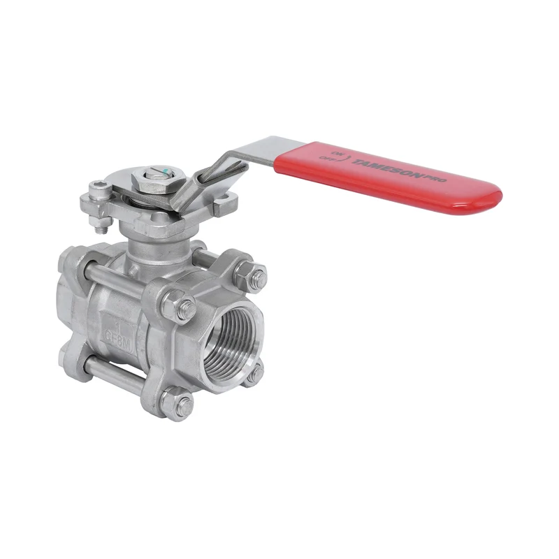 Rp 1'' Vanne à bille 2 voies 3 pièces en acier inoxydable 69 bar RTFE ISO-Top F04/F05 - TamesonPRO 1121-100