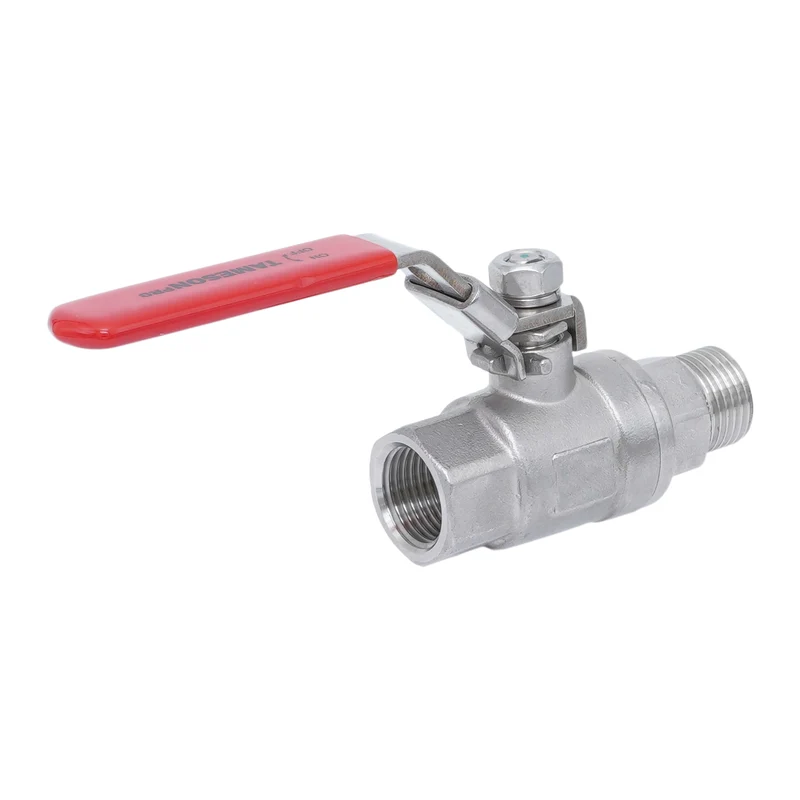 R/Rp 3/8'' Vanne à bille 2 voies 2 pièces en acier inoxydable 69 bar RTFE - TamesonPRO 1112-038