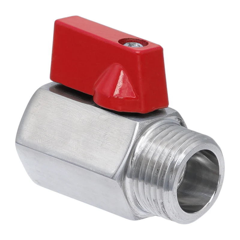 R/Rp 3/8'' M/F Vanne À Bille Mini 2 Voies Acier Inoxydable 69 Bar PTFE - TamesonPRO 1113-038-MF