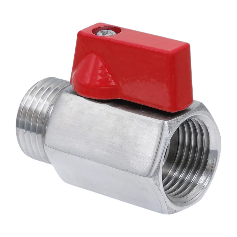 R/Rp 1/2'' M/F Vanne À Bille Mini En Acier Inoxydable 69 Bar PTFE - TamesonPRO 1113-012-MF