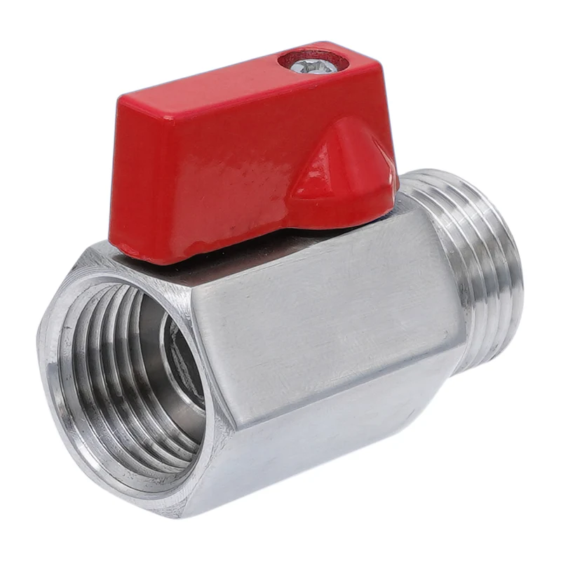 R/Rp 1/2'' M/F Vanne À Bille Mini En Acier Inoxydable 69 Bar PTFE - TamesonPRO 1113-012-MF