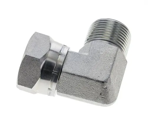 Raccord coudé 90° en acier zingué G 1'' M/F 150 Bar - Hydraulique