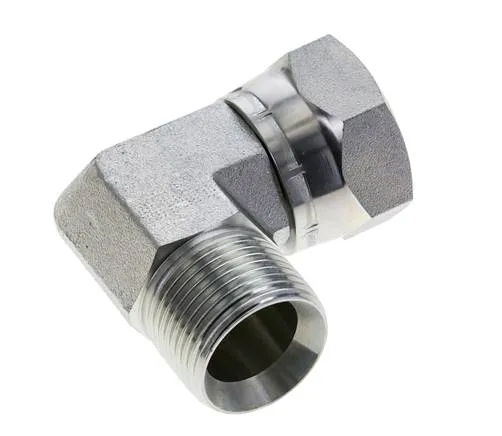 Raccord coudé 90° en acier zingué G 1'' M/F 150 Bar - Hydraulique