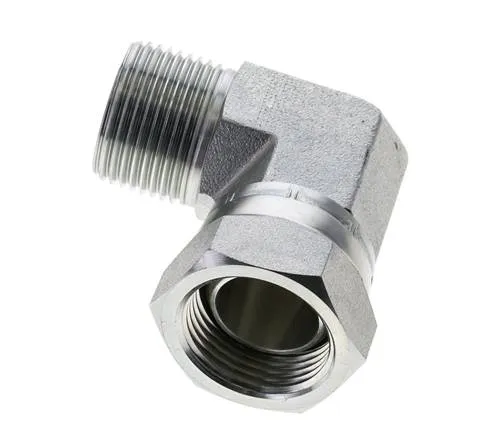 Raccord coudé 90° en acier zingué G 1'' M/F 150 Bar - Hydraulique