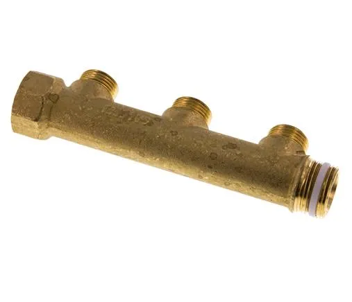 G 3/4'' x 3xG 1/2'' F/M/M Tuyaux de distribution en laiton 10 Bar
