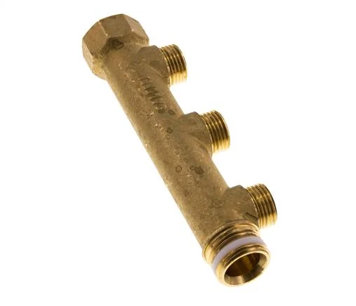 G 3/4'' x 3xG 1/2'' F/M/M Tuyaux de distribution en laiton 10 Bar