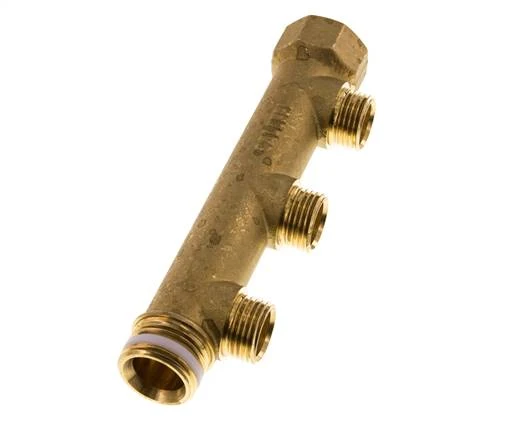 G 3/4'' x 3xG 1/2'' F/M/M Tuyaux de distribution en laiton 10 Bar