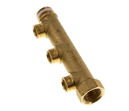 G 3/4'' x 3xG 1/2'' F/M/M Tuyaux de distribution en laiton 10 Bar