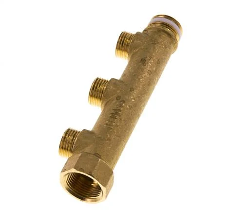G 3/4'' x 3xG 1/2'' F/M/M Tuyaux de distribution en laiton 10 Bar